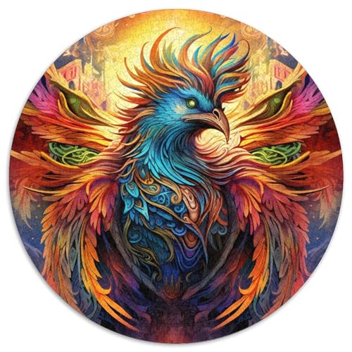 Puzzle mit 1000 Teilen, Psychedelischer Phönixvogel, Kartonpuzzle, Weihnachten, Halloween, Ostern, Neujahr (67,5 x 67,5 cm) von LGSHENG