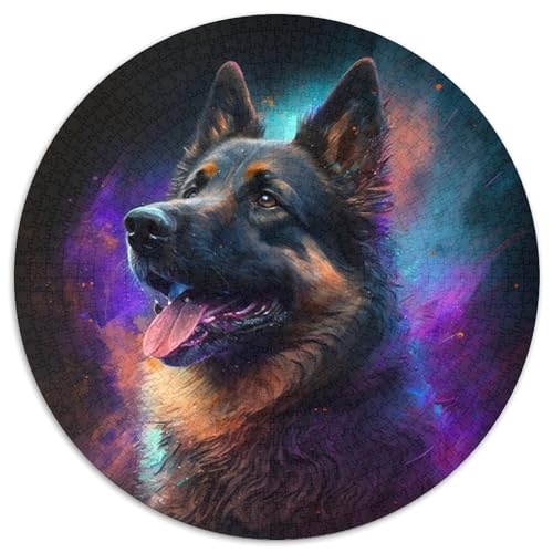 Puzzle mit 1000 Teilen, Schäferhund, Kartonpuzzle, Weihnachten, Halloween, Ostern, Neujahr (67,5 x 67,5 cm) von LGSHENG