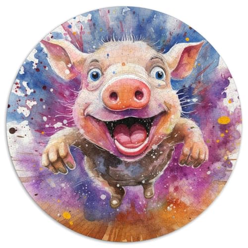 Puzzle mit 1000 Teilen, Tierkunst, Schwein, Kartonpuzzle, Weihnachten, Halloween, Ostern, Neujahr (67,5 x 67,5 cm) von LGSHENG