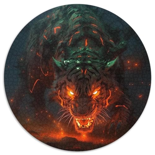 Puzzle mit 1000 Teilen, Waldtiger, Kartonpuzzle, Weihnachten, Halloween, Ostern, Neujahr (67,5 x 67,5 cm) von LGSHENG