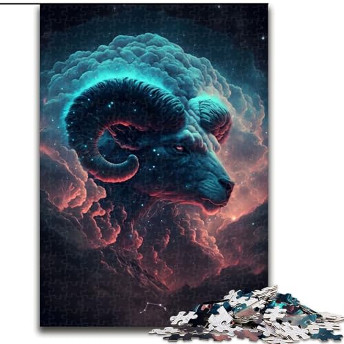 Puzzle mit 1000 Teilen für Erwachsene, Feurige Wolke, Widder, anspruchsvolles Denkspiel, Familienaktivität, Heimdekoration, (Größe: 26x38cm) von LGSHENG