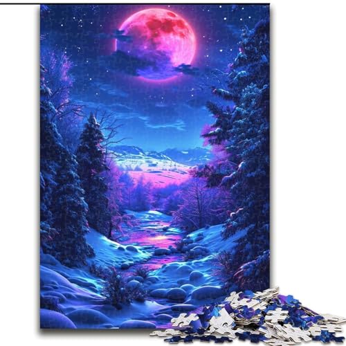 Puzzle mit 1000 Teilen für Erwachsene, Neon-Winter-Natur-Puzzle, anspruchsvolles Denkspiel für Teenager, perfekt als Heimdekoration oder Geschenk (Größe: 26x38cm) von LGSHENG