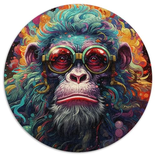 Puzzle mit 1000 Teilen für Erwachsene, Psychedelic Monkey Puzzle, 1000 Teile, perfekt für Familienspaß an Weihnachten, Thanksgiving, Geburtstagen und Ostern (67,5 x 67,5 cm) von LGSHENG