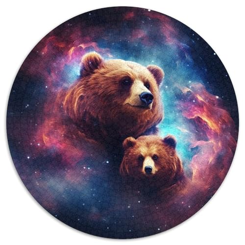 Puzzle mit 1000 Teilen für Erwachsene, Tier-Braunbär, Kartonpuzzle, anspruchsvolles DIY-Denkspiel, perfektes Familienspiel oder dekoratives Geschenk (67,5 x 67,5 cm) von LGSHENG