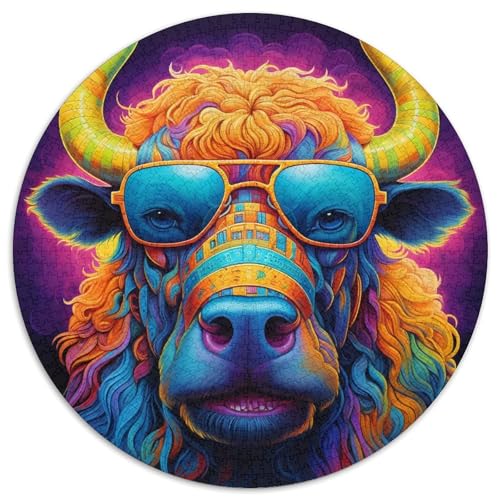 Puzzle mit 1000 Teilen für Erwachsene, Tier-Büffel-Puzzle aus Pappe, anspruchsvolles DIY-Denkspiel, perfektes Familienspiel oder dekoratives Geschenk (67,5 x 67,5 cm) von LGSHENG