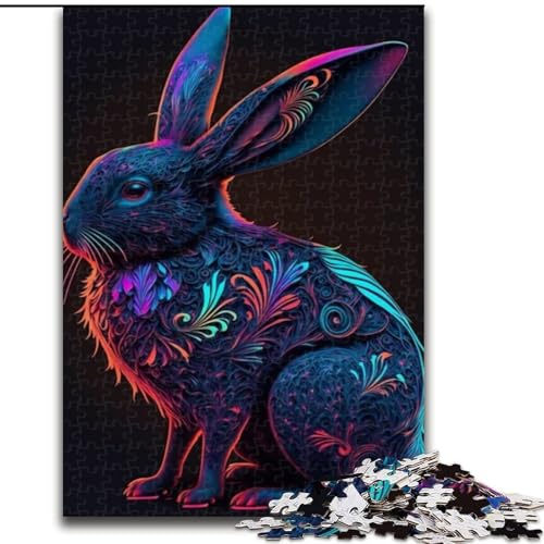 Puzzle mit 1000 Teilen für Erwachsene, Tiere, Kaninchen, Puzzle, anspruchsvolles Denkspiel für Teenager, perfekt als Heimdekoration oder Geschenk (Größe: 26x38cm) von LGSHENG