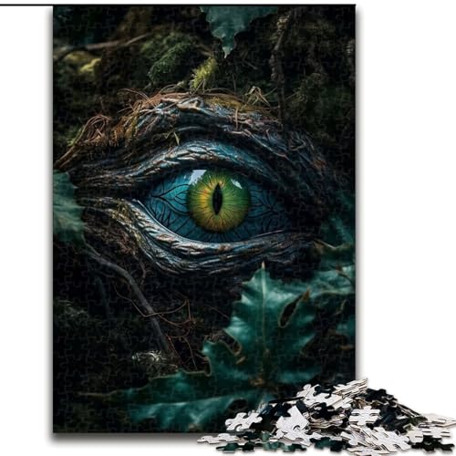 Puzzle mit 1000 Teilen für Erwachsene, Walddrachen-Puzzle mit Smaragdauge, anspruchsvolles Denkspiel, Familienaktivität, Heimdekoration, (Größe: 26x38cm) von LGSHENG