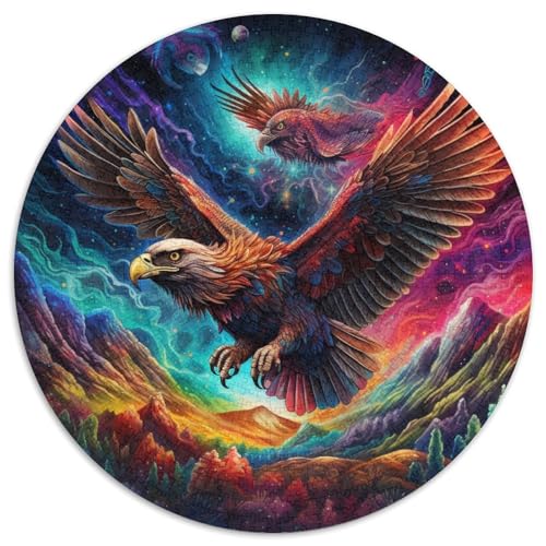 Puzzle mit 1000 Teilen für Erwachsene, buntes Adler-Puzzle aus rundem Papier, anspruchsvolles DIY-Denkspiel, perfektes Familienspiel oder dekoratives Geschenk (67,5 x 67,5 cm) von LGSHENG