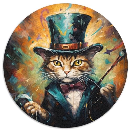 Puzzle mit 1000 Teilen für Erwachsene, magisches Tier, Katze, Kartonpuzzle, anspruchsvolles DIY-Denkspiel, perfektes Familienspiel oder dekoratives Geschenk (67,5 x 67,5 cm) von LGSHENG