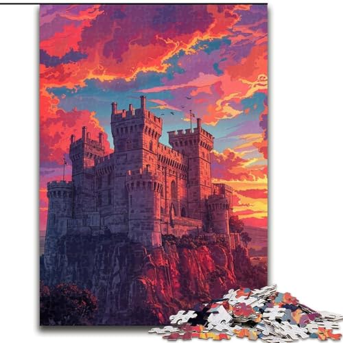 Puzzle mit 1000 Teilen für Erwachsene,farbenfrohes Warwick Castle-Puzzle,perfekt für Teenager,zum Zusammenhalt der Familie,als Denksportaufgabe und als DIY-Geschenk zur Heimdekoration (Größe: 26x38cm) von LGSHENG