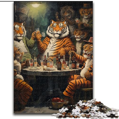 Puzzles für Erwachsene 1000 Tiger Poker Puzzle Denkspiel für Teenager, Familienspieleabend (Größe: 26x38cm) von LGSHENG