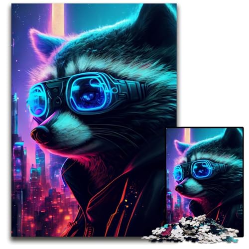 Raccon Puzzle für Erwachsene, 1000 Teile, Puzzle für Erwachsene, Familie und Freunde, geeignet für Kinder ab 14 Jahren, 50x75cm von LGSHENG