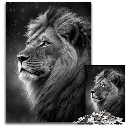 Rainy Lion 1000-teiliges Puzzle, anspruchsvolles Denkspiel, Familienaktivität, Heimdekoration, 50x75cm Rainy Lion 1000-teiliges Puzzle, anspruchsvolles Denkspiel, Familienaktivität, Heimdekoration, 50x75cm von LGSHENG