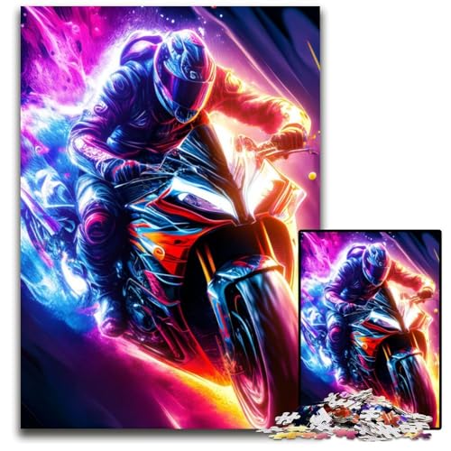 Rider Mania 1000-Teile-Puzzle für Erwachsene, Holzpuzzle für Heimdekoration, Gehirntraining, 26x38cm Rider Mania 1000-Teile-Puzzle für Erwachsene, Holzpuzzle für Heimdekoration, Gehirntraining, 26x38cm von LGSHENG