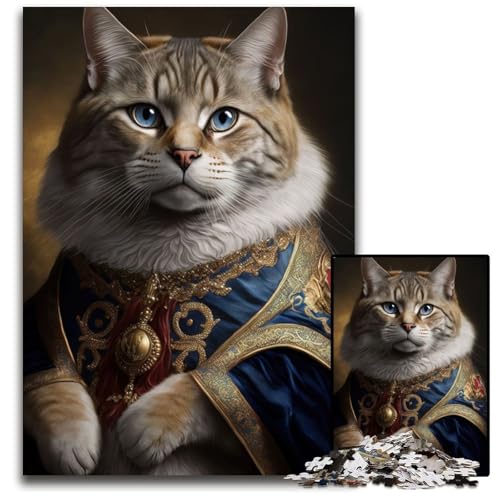 Royal Cat Puzzle 1000 Teile für Erwachsene, anspruchsvolle Puzzles, anspruchsvolles DIY-Denkspiel für Teenager, 26x38cm von LGSHENG