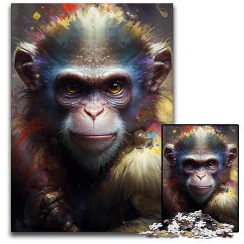 Schimpansen-Puzzle für Erwachsene, 1000 Teile, Holzpuzzle, anspruchsvolles Denkspiel für Teenager, Spaß für den Familienspieleabend, 26x38cm Schimpansen-Puzzle für Erwachsene, 1000 Teile, Holzpuzzle, anspruchsvolles Denkspiel für Teenager, Spaß für den Familienspieleabend, 26x38cm von LGSHENG