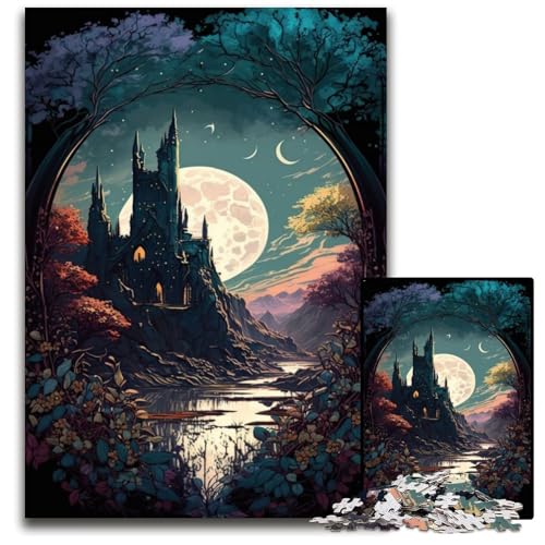Schloss-Puzzle, 1000 Teile, Holzpuzzle für Erwachsene, anspruchsvolles Denkspiel, entspannendes Spielzeug für Teenager, 50x75cm von LGSHENG