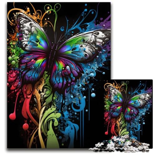 Schmetterling in Graffiti-Kunst, 1000-teiliges Puzzle, anspruchsvolles Denkspiel, Familienaktivität, Heimdekoration, 26x38cm Schmetterling in Graffiti-Kunst, 1000-teiliges Puzzle, anspruchsvolles Denkspiel, Familienaktivität, Heimdekoration, 26x38cm von LGSHENG
