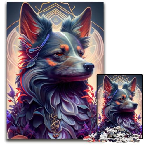 Schönes, farbenfrohes Hunde-Puzzle für Erwachsene, 1000 Teile, Familie und Freunde, geeignet für Kinder ab 14 Jahren, 50x75cm Schönes, farbenfrohes Hunde-Puzzle für Erwachsene, 1000 Teile, Familie und Freunde, geeignet für Kinder ab 14 Jahren, 50x75cm von LGSHENG
