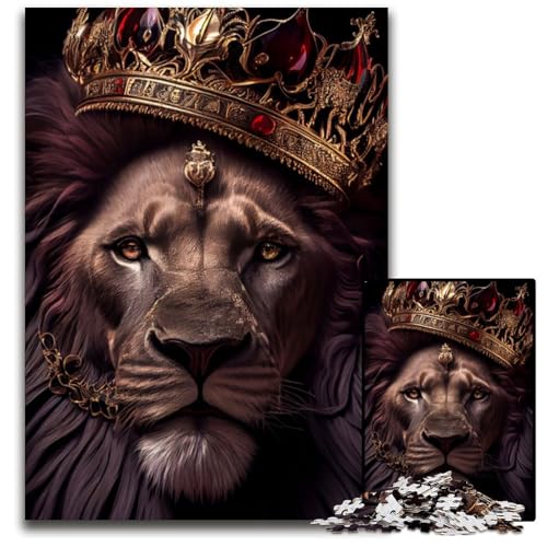 Schwarzer König der Löwen oder Rot, 1000-teiliges Puzzle für Erwachsene, Holzpuzzle, entspannende Unterhaltung, Heimdekoration, 26x38cm Schwarzer König der Löwen oder Rot, 1000-teiliges Puzzle für Erwachsene, Holzpuzzle, entspannende Unterhaltung, Heimdekoration, 26x38cm von LGSHENG