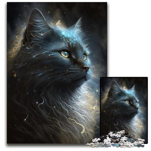 Schwarzes Fantasie-Katzen-Puzzle für Erwachsene, 1000-teiliges Holzpuzzle für Erwachsene, anspruchsvolles Denkspiel für Teenager, Spaß für den Familienspieleabend, 50x75cm Schwarzes Fantasie-Katzen-Puzzle für Erwachsene, 1000-teiliges Holzpuzzle für Erwachsene, anspruchsvolles Denkspiel für Teenager, Spaß für den Familienspieleabend, 50x75cm von LGSHENG