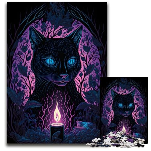 Schwarzlicht-Katze, 1000-teiliges Puzzle, anspruchsvolles Denkspiel, Familienaktivität, Heimdekoration, 26x38cm Schwarzlicht-Katze, 1000-teiliges Puzzle, anspruchsvolles Denkspiel, Familienaktivität, Heimdekoration, 26x38cm von LGSHENG