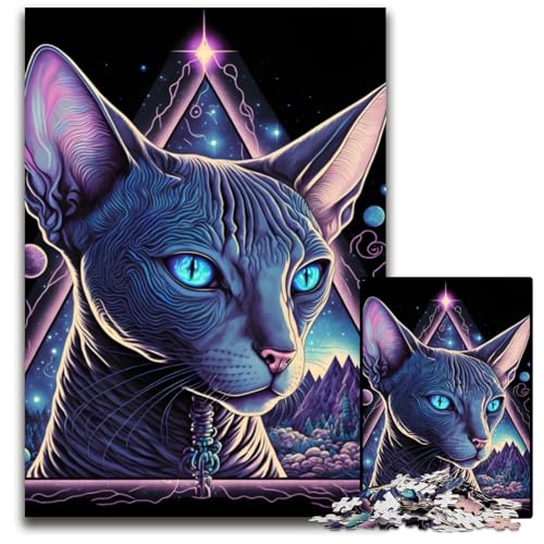 Schwarzlicht-Katzen-Puzzle 1000 Teile für Erwachsene, Holzpuzzle, Heimdekoration und Urlaubsspaß, 26x38cm Schwarzlicht-Katzen-Puzzle 1000 Teile für Erwachsene, Holzpuzzle, Heimdekoration und Urlaubsspaß, 26x38cm von LGSHENG