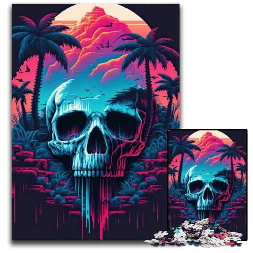 Skull Island Puzzle 1000 Teile für Erwachsene Puzzles Perfekt für Familienfeiern, Geburtstage, Feiertage 26X38CM/10.23x14.96inch von LGSHENG