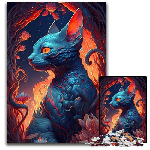 Sphynx Spellbound Puzzle 1000 Teile für Erwachsene, Holzpuzzle, Heimdekoration und Urlaubsspaß, 26x38cm Sphynx Spellbound Puzzle 1000 Teile für Erwachsene, Holzpuzzle, Heimdekoration und Urlaubsspaß, 26x38cm von LGSHENG
