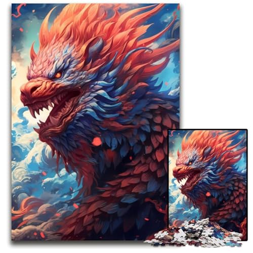 Spirit Lion Dragon 1000-teiliges Puzzle für Erwachsene, Holzpuzzle, anspruchsvolles DIY-Dekorationsspiel, interaktives Familienspielzeug, 26x38cm Spirit Lion Dragon 1000-teiliges Puzzle für Erwachsene, Holzpuzzle, anspruchsvolles DIY-Dekorationsspiel, interaktives Familienspielzeug, 26x38cm von LGSHENG