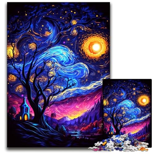 Tanzende Nachtsterne-Puzzles für Erwachsene, 1000-teiliges Puzzle für Erwachsene, Familie und Freunde, geeignet für Kinder ab 14 Jahren, 50x75cm Tanzende Nachtsterne-Puzzles für Erwachsene, 1000-teiliges Puzzle für Erwachsene, Familie und Freunde, geeignet für Kinder ab 14 Jahren, 50x75cm von LGSHENG