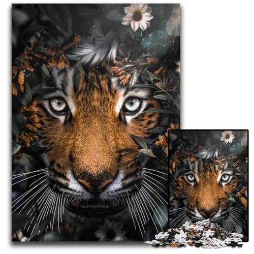 The Tigers Garden 1000-Teile-Puzzle-Geschenke Unmögliche Puzzles für Erwachsene Herausforderndes Denkspiel für Teenager, Familienspaß Interaktives Spiel 26X38CM/10,23x14,96 Zoll von LGSHENG