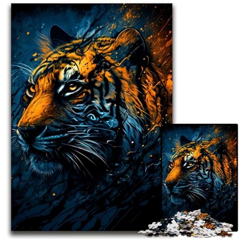 Tiger 1000-teiliges Puzzle für Erwachsene, Holzpuzzle, anspruchsvolles DIY-Dekorationsspiel, interaktives Familienspielzeug, 26x38cm Tiger 1000-teiliges Puzzle für Erwachsene, Holzpuzzle, anspruchsvolles DIY-Dekorationsspiel, interaktives Familienspielzeug, 26x38cm von LGSHENG