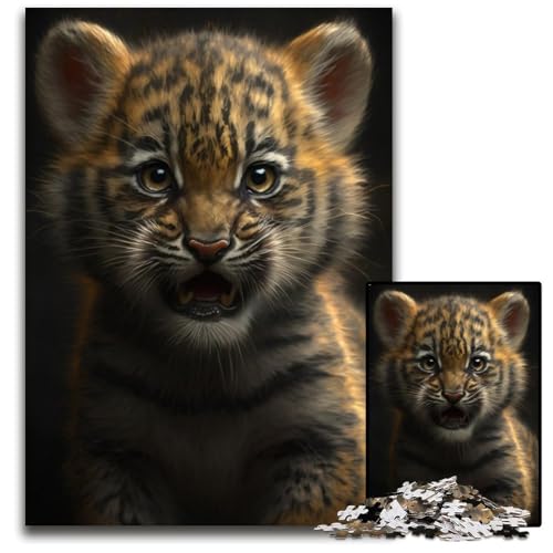Tiger Baby 1000-teiliges Puzzle für Erwachsene, Holzpuzzle, entspannende Unterhaltung, Heimdekoration, 26x38cm Tiger Baby 1000-teiliges Puzzle für Erwachsene, Holzpuzzle, entspannende Unterhaltung, Heimdekoration, 26x38cm von LGSHENG
