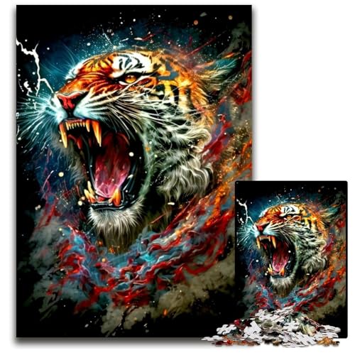 Tiger-Puzzle für Erwachsene, 1000 Teile, Holzpuzzle, anspruchsvolles Denkspiel für Teenager, Spaß für den Familienspieleabend, 50x75cm Tiger-Puzzle für Erwachsene, 1000 Teile, Holzpuzzle, anspruchsvolles Denkspiel für Teenager, Spaß für den Familienspieleabend, 50x75cm von LGSHENG