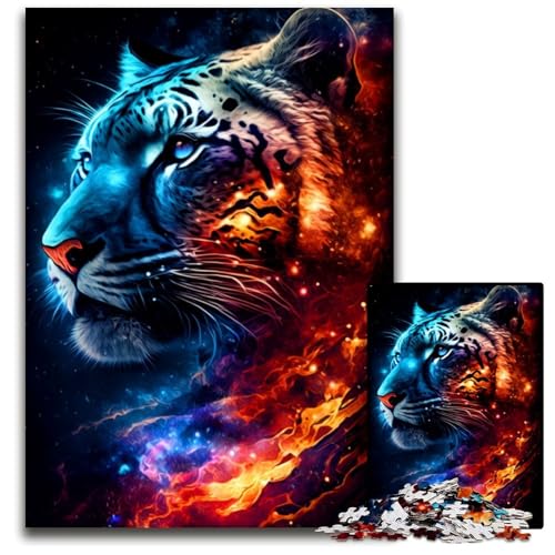 Tiger-Puzzle mit 1000 Teilen für Erwachsene, Holzpuzzle, entspannende Unterhaltung, Heimdekoration, 50x75cm Tiger-Puzzle mit 1000 Teilen für Erwachsene, Holzpuzzle, entspannende Unterhaltung, Heimdekoration, 50x75cm von LGSHENG