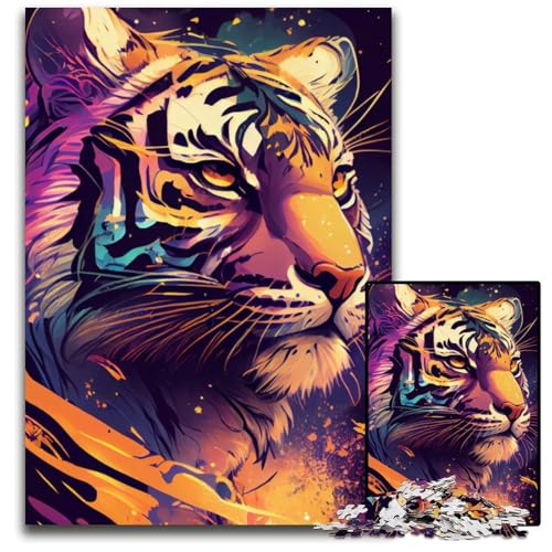 Tiger-Tier-Puzzle für Erwachsene, 1000 Teile, Papp-Puzzle, anspruchsvolles Denkspiel für Teenager, Spaß für den Familienspielabend, 26x38cm von LGSHENG