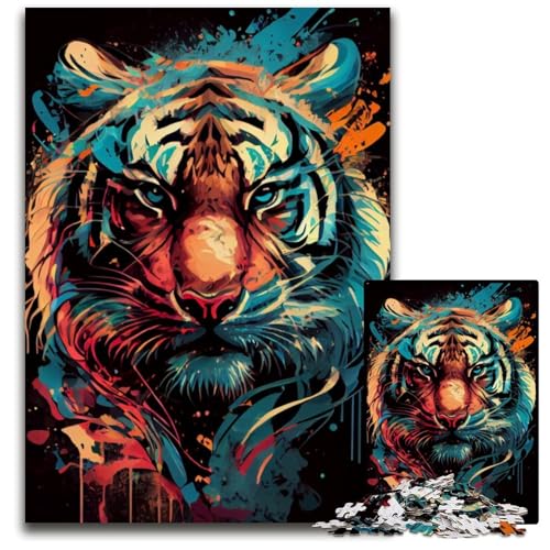 Tigergesicht-Puzzle mit 1000 Teilen für Erwachsene. Unmögliches Puzzle für Erwachsene Heimdekoration. 26x38cm Tigergesicht-Puzzle mit 1000 Teilen für Erwachsene. Unmögliches Puzzle für Erwachsene Heimdekoration. 26x38cm von LGSHENG