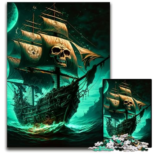 Totenkopf-Piratenschiff, 1000-teiliges Puzzle für Erwachsene, Puzzles für Erwachsene, ideal für Verliebte, perfektes Weihnachts-, Neujahrs-, Valentinstagsgeschenk, 50x75cm Totenkopf-Piratenschiff, 1000-teiliges Puzzle für Erwachsene, Puzzles für Erwachsene, ideal für Verliebte, perfektes Weihnachts-, Neujahrs-, Valentinstagsgeschenk, 50x75cm von LGSHENG