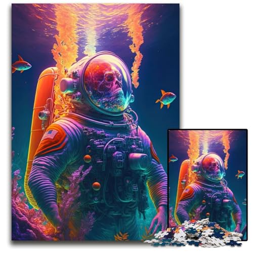 Totenkopf-Tauchen in Technicolor-Puzzles für Erwachsene, 1000 Teile, Holzpuzzles, anspruchsvolles Denkspiel für Teenager, Spaß für den Familienspieleabend, 26x38cm Totenkopf-Tauchen in Technicolor-Puzzles für Erwachsene, 1000 Teile, Holzpuzzles, anspruchsvolles Denkspiel für Teenager, Spaß für den Familienspieleabend, 26x38cm von LGSHENG