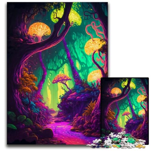 Trippy Forest 1000-teiliges Puzzle für Erwachsene, Holzpuzzle, anspruchsvolles DIY-Dekorationsspiel, interaktives Familienspielzeug, 50x75cm Trippy Forest 1000-teiliges Puzzle für Erwachsene, Holzpuzzle, anspruchsvolles DIY-Dekorationsspiel, interaktives Familienspielzeug, 50x75cm von LGSHENG