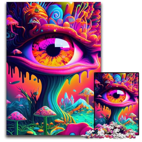 Trippy Mushrooms 1000-teiliges Puzzle, anspruchsvolles Denkspiel, Familienaktivität, Heimdekoration, 26x38cm Trippy Mushrooms 1000-teiliges Puzzle, anspruchsvolles Denkspiel, Familienaktivität, Heimdekoration, 26x38cm von LGSHENG