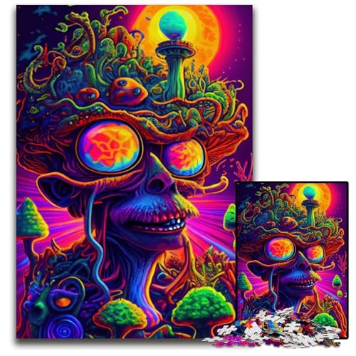 Trippy Mushrooms 1000-teiliges Puzzle aus Holz für Erwachsene für Teenager und Jugendliche, ideales Geburtstags 50x75cm Trippy Mushrooms 1000-teiliges Puzzle aus Holz für Erwachsene für Teenager und Jugendliche, ideales Geburtstags 50x75cm von LGSHENG