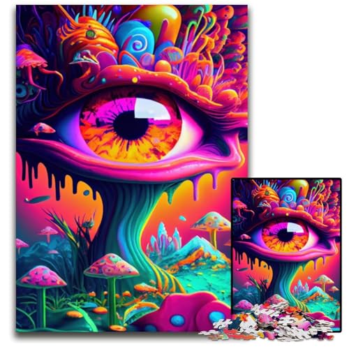Trippy Mushrooms Puzzle für Erwachsene, 1000-teiliges Puzzle für Erwachsene, Familie und Freunde, geeignet für Kinder ab 14 Jahren, 50x75cm Trippy Mushrooms Puzzle für Erwachsene, 1000-teiliges Puzzle für Erwachsene, Familie und Freunde, geeignet für Kinder ab 14 Jahren, 50x75cm von LGSHENG