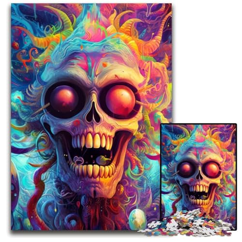 Trippy Psychedelic Skull Puzzle 1000 Teile für Erwachsene Holzpuzzle Ideal für Teenager und Sammler, Reisegeschenk, Familienaktivität 26X38CM/10.23x14.96inch Trippy Psychedelic Skull Puzzle 1000 Teile für Erwachsene Holzpuzzle Ideal für Teenager und Sammler, Reisegeschenk, Familienaktivität 26X38CM/10.23x14.96inch von LGSHENG