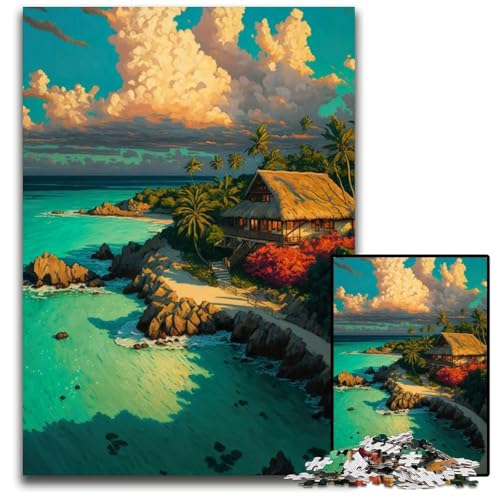 Tropischer Strand, 1000-teiliges Puzzle, Holzpuzzle für Erwachsene, für Teenager und Jugendliche, ideales Geburtstags, 50x75cm Tropischer Strand, 1000-teiliges Puzzle, Holzpuzzle für Erwachsene, für Teenager und Jugendliche, ideales Geburtstags, 50x75cm von LGSHENG