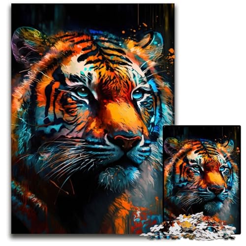 Untamed Beauty Tiger Head Puzzle für Erwachsene, 1000 Teile, Holzpuzzle, Denksportspiel für Teenager, 50x75cm Untamed Beauty Tiger Head Puzzle für Erwachsene, 1000 Teile, Holzpuzzle, Denksportspiel für Teenager, 50x75cm von LGSHENG