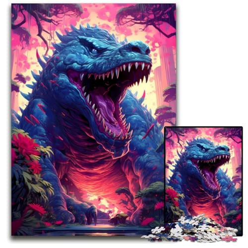 Uraltes Alligatormonster-Puzzle 1000 Teile für Erwachsene, Puzzle für Erwachsene, DIY-Heimdekor-Geschenk, Denksportspiel, 26x38cm von LGSHENG