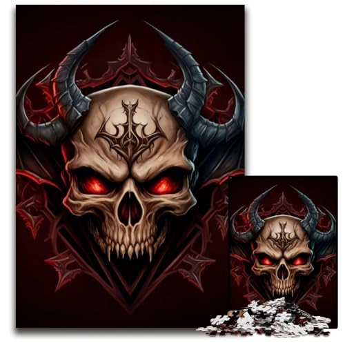 Vampirschädel-Puzzle für Erwachsene, 1000-teiliges Puzzle für Erwachsene, Familie und Freunde, geeignet für Kinder ab 14 Jahren, 26x38cm von LGSHENG