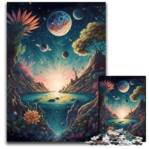 Verrücktes Weltraumlandschafts-Puzzle für Erwachsene, 1000 Teile, Holzpuzzle, anspruchsvolles Denkspiel für Teenager, Spaß für den Familienspieleabend, 26x38cm Verrücktes Weltraumlandschafts-Puzzle für Erwachsene, 1000 Teile, Holzpuzzle, anspruchsvolles Denkspiel für Teenager, Spaß für den Familienspieleabend, 26x38cm von LGSHENG